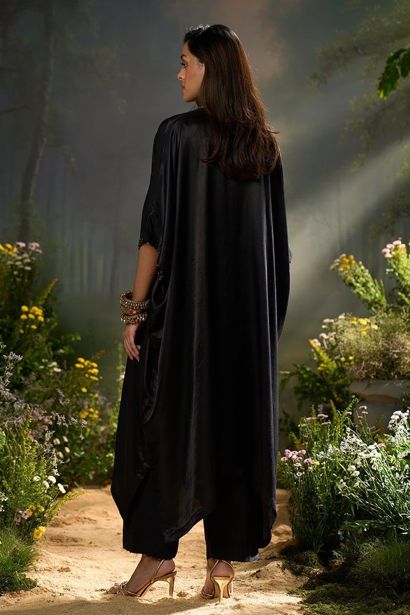Black Silk Kaftaan Co-ord Set