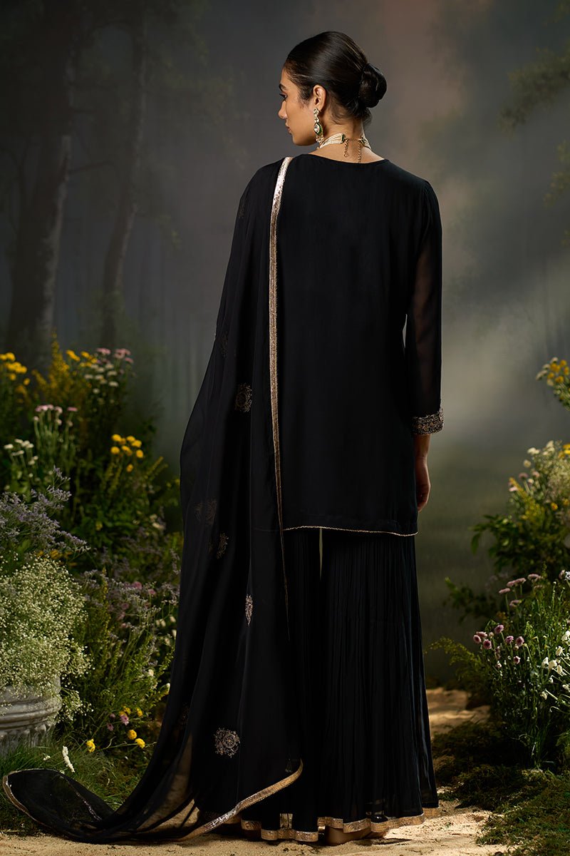 Kohl Black Festive Sharara Kurta Set