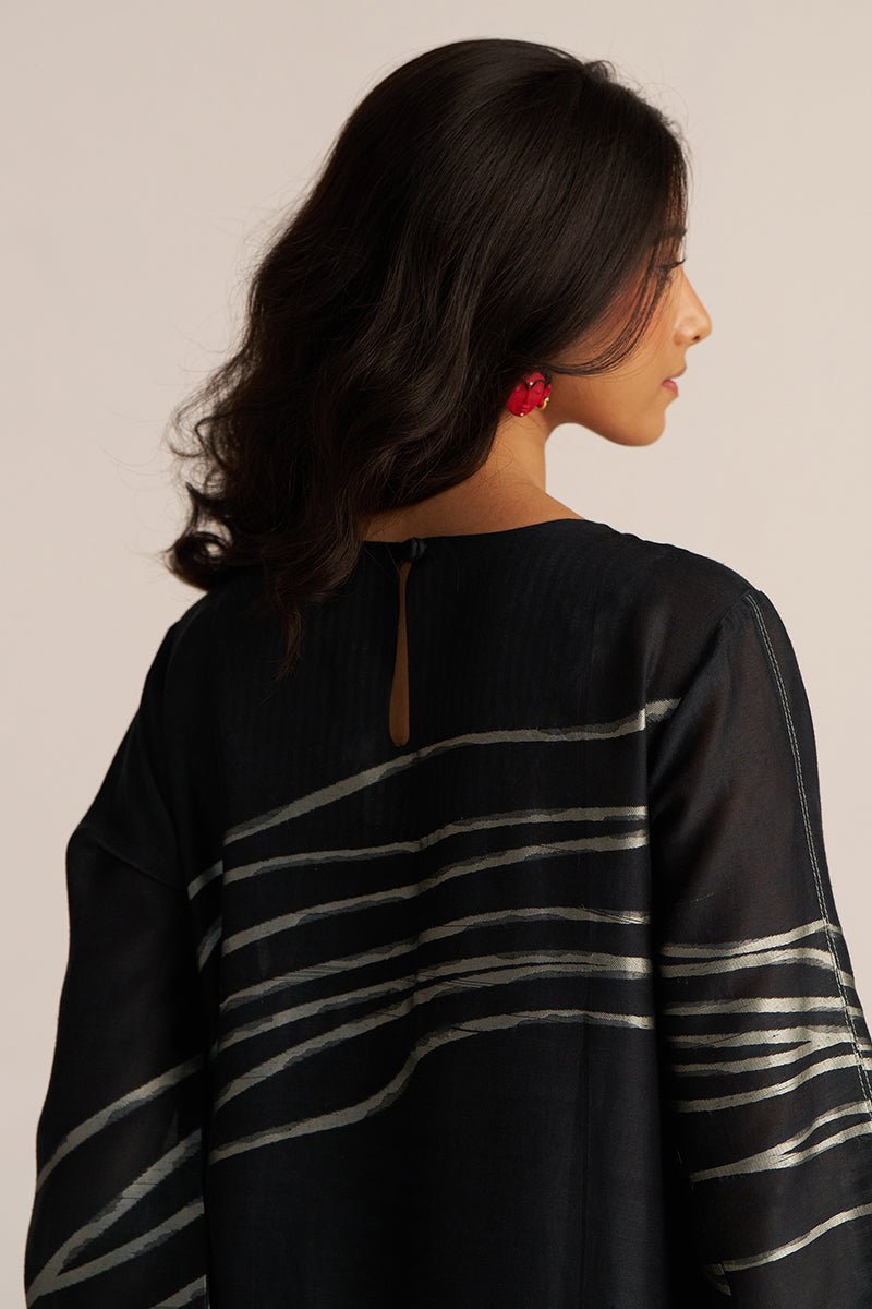 Black Woven Linen Co-ord Set