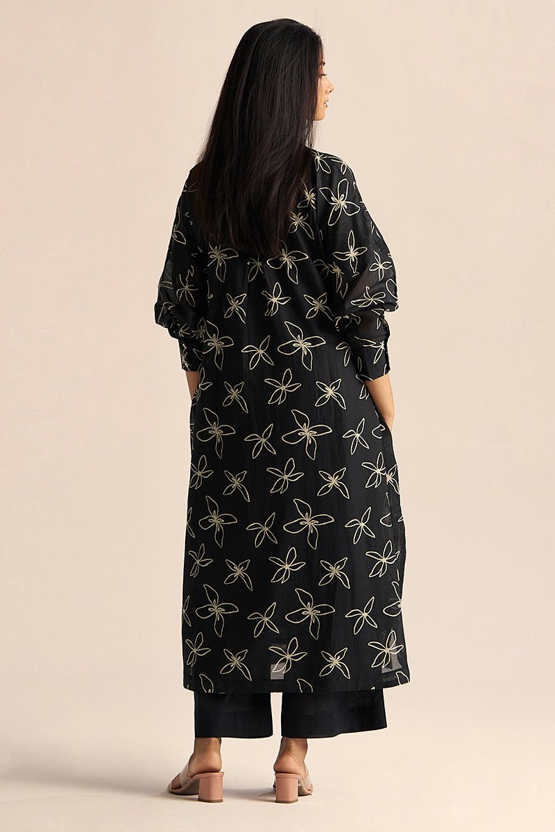 Black Floral Print Co-ord Set