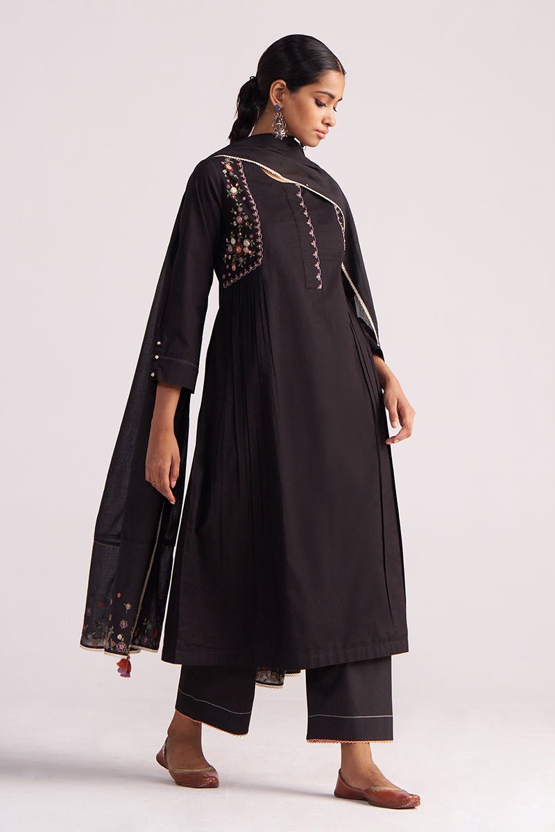 Black Embroidered Kurta Set