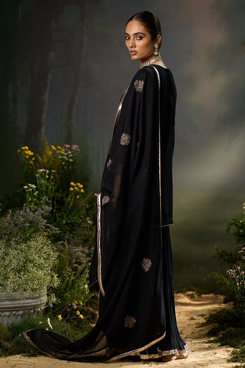 Kohl Black Festive Sharara Kurta Set