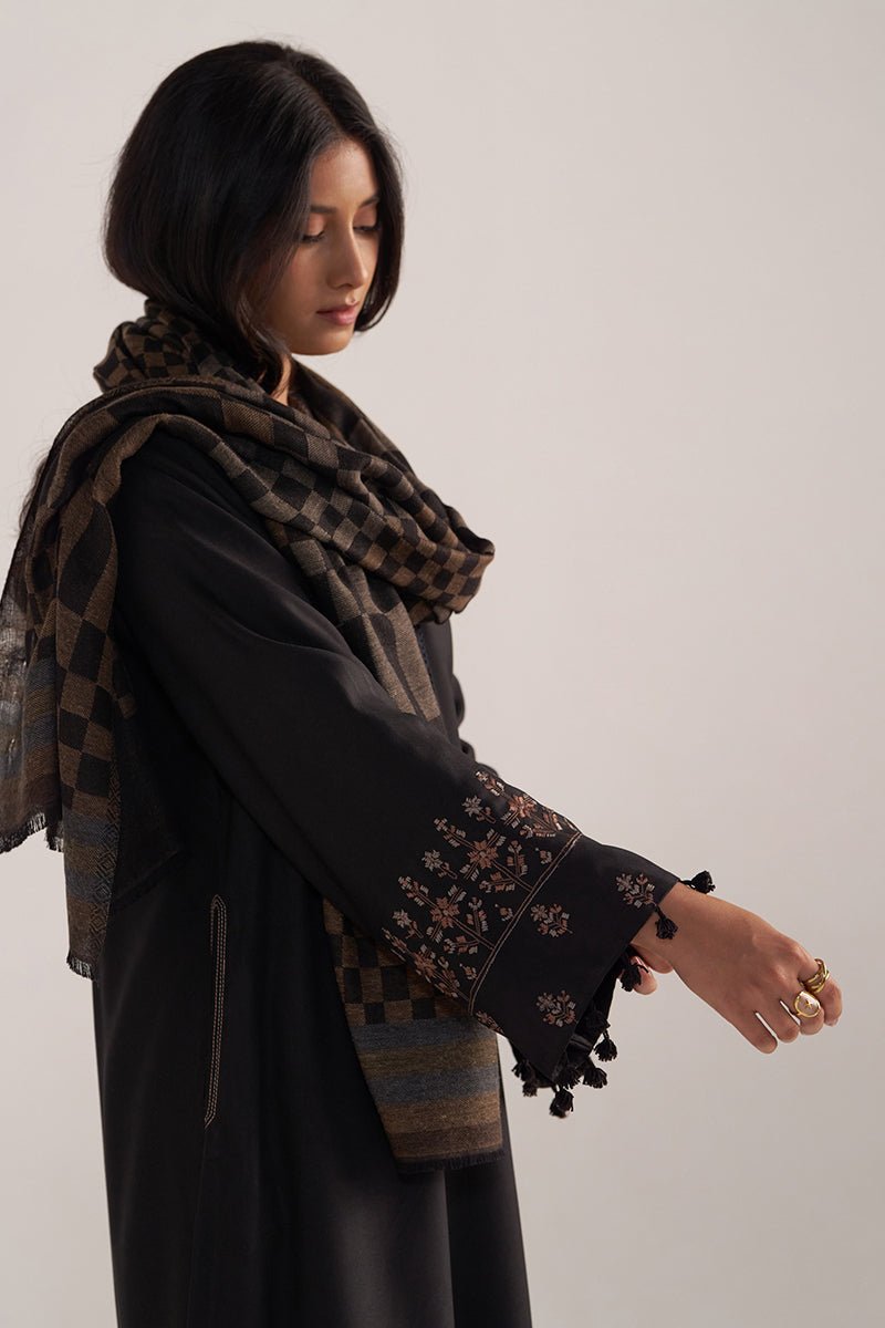 Black Pashmina Kurta Set