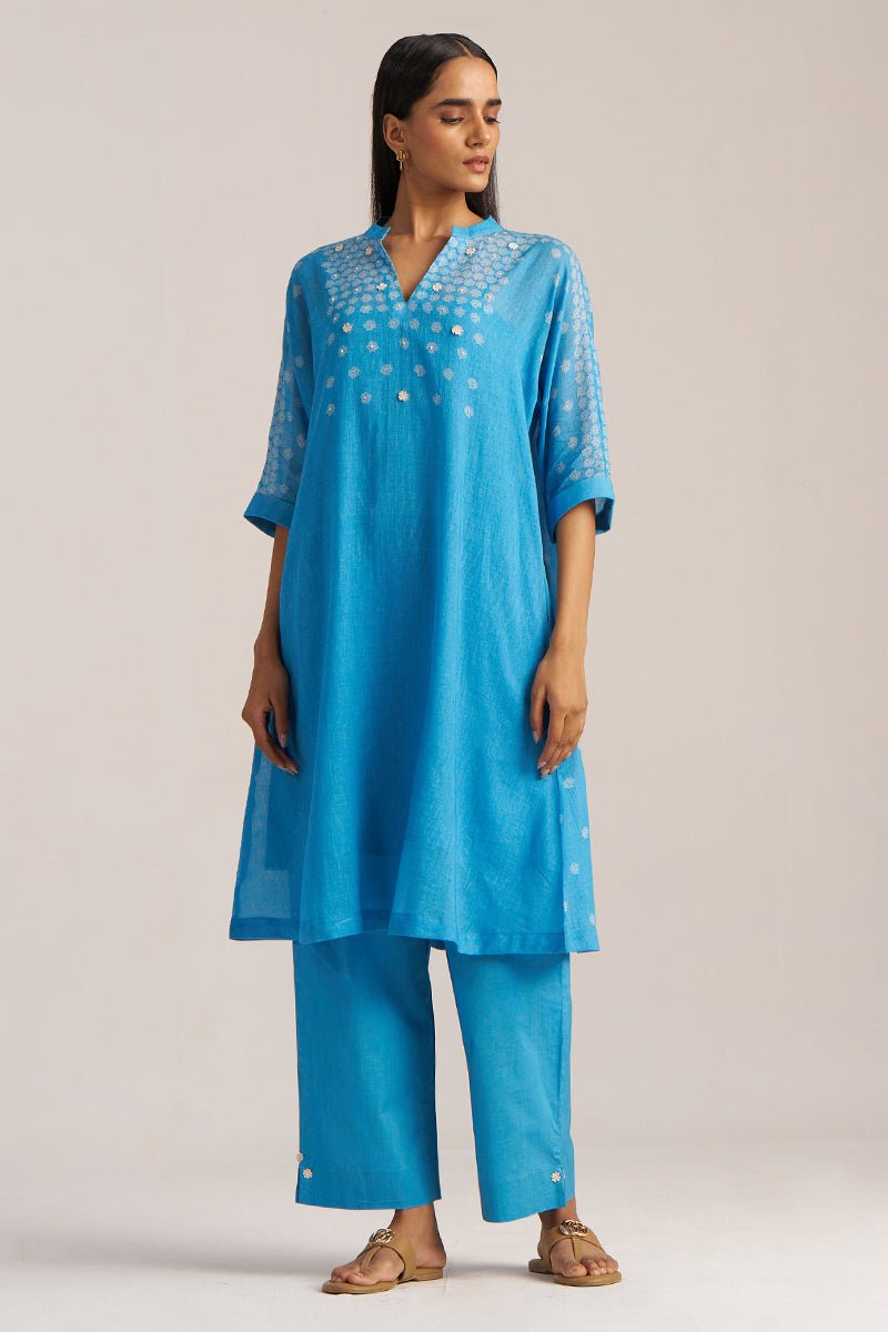 Heritage Blue Mul Cotton Co-ord Set