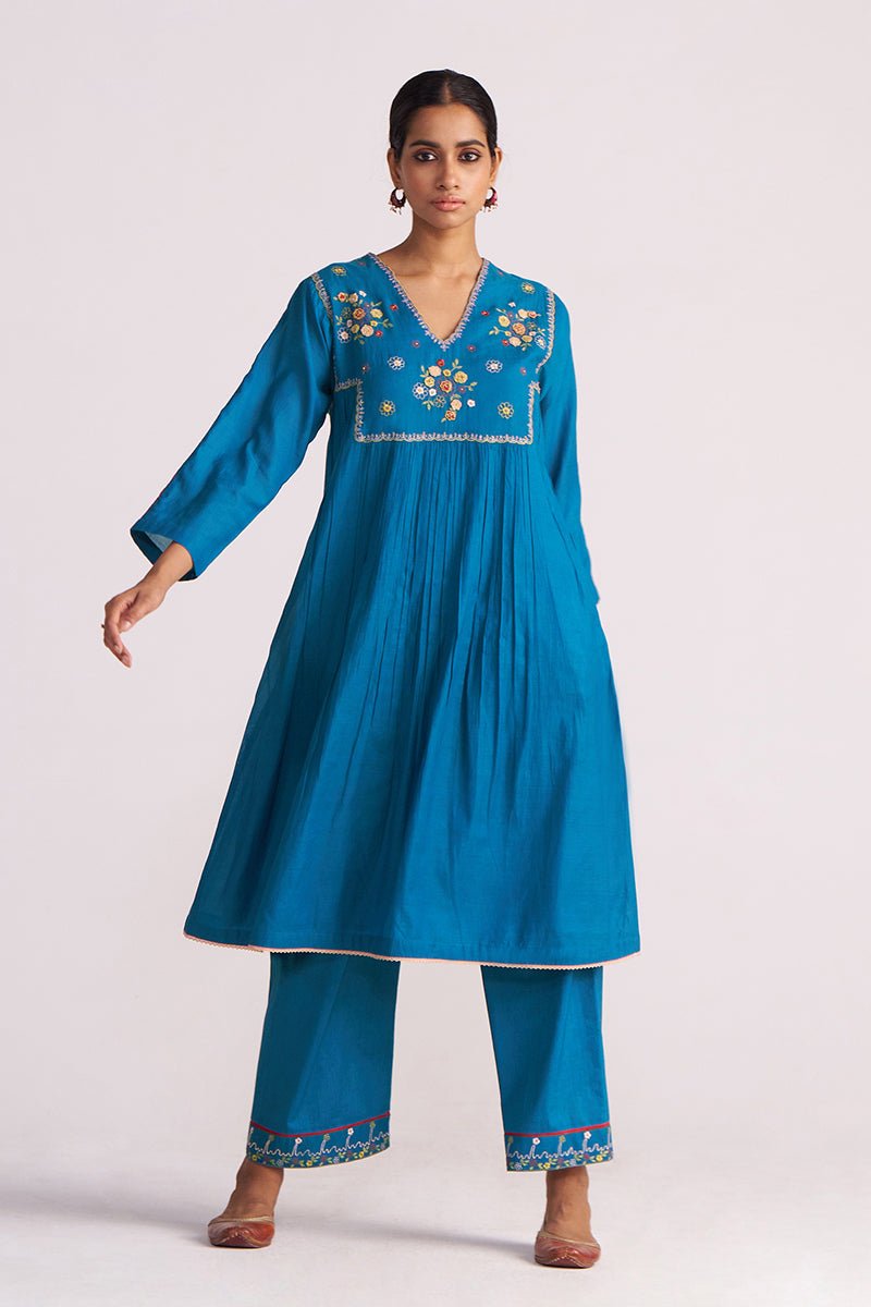 Celestial Blue Embroidered Kurta Set