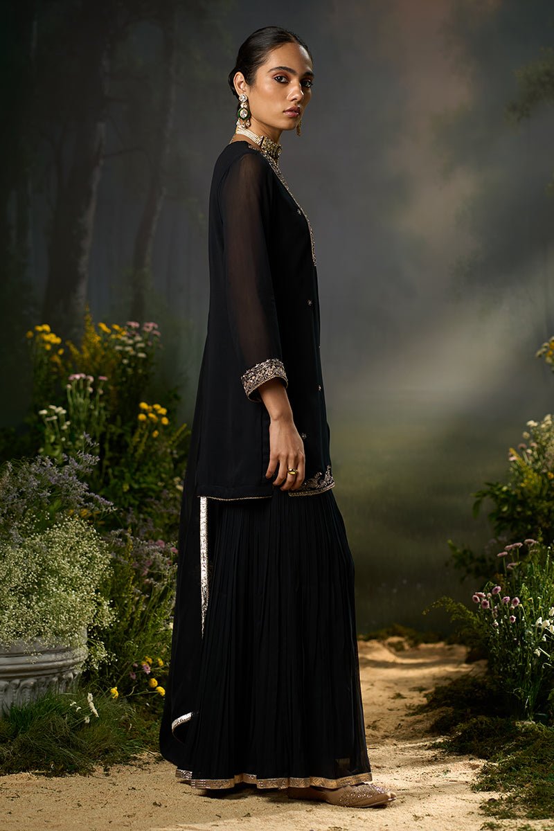 Kohl Black Festive Sharara Kurta Set