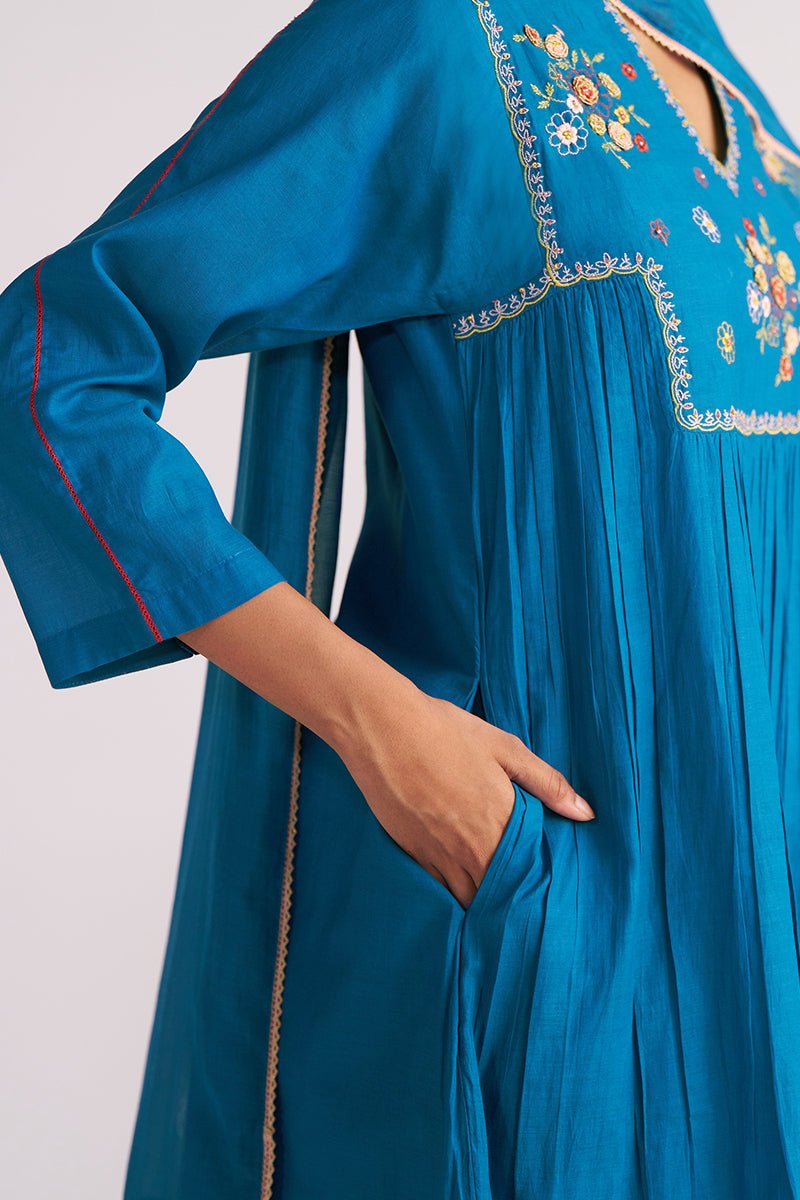 Celestial Blue Embroidered Kurta Set