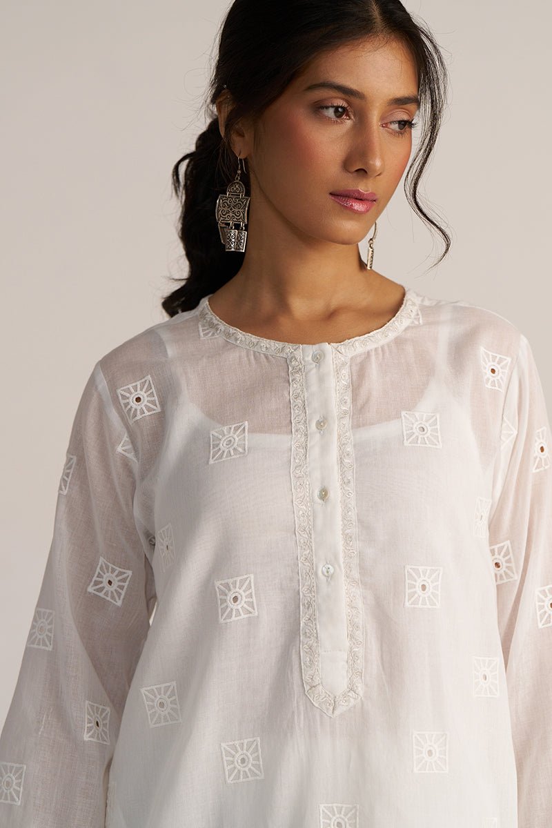 White Embroidered Co-ord Set