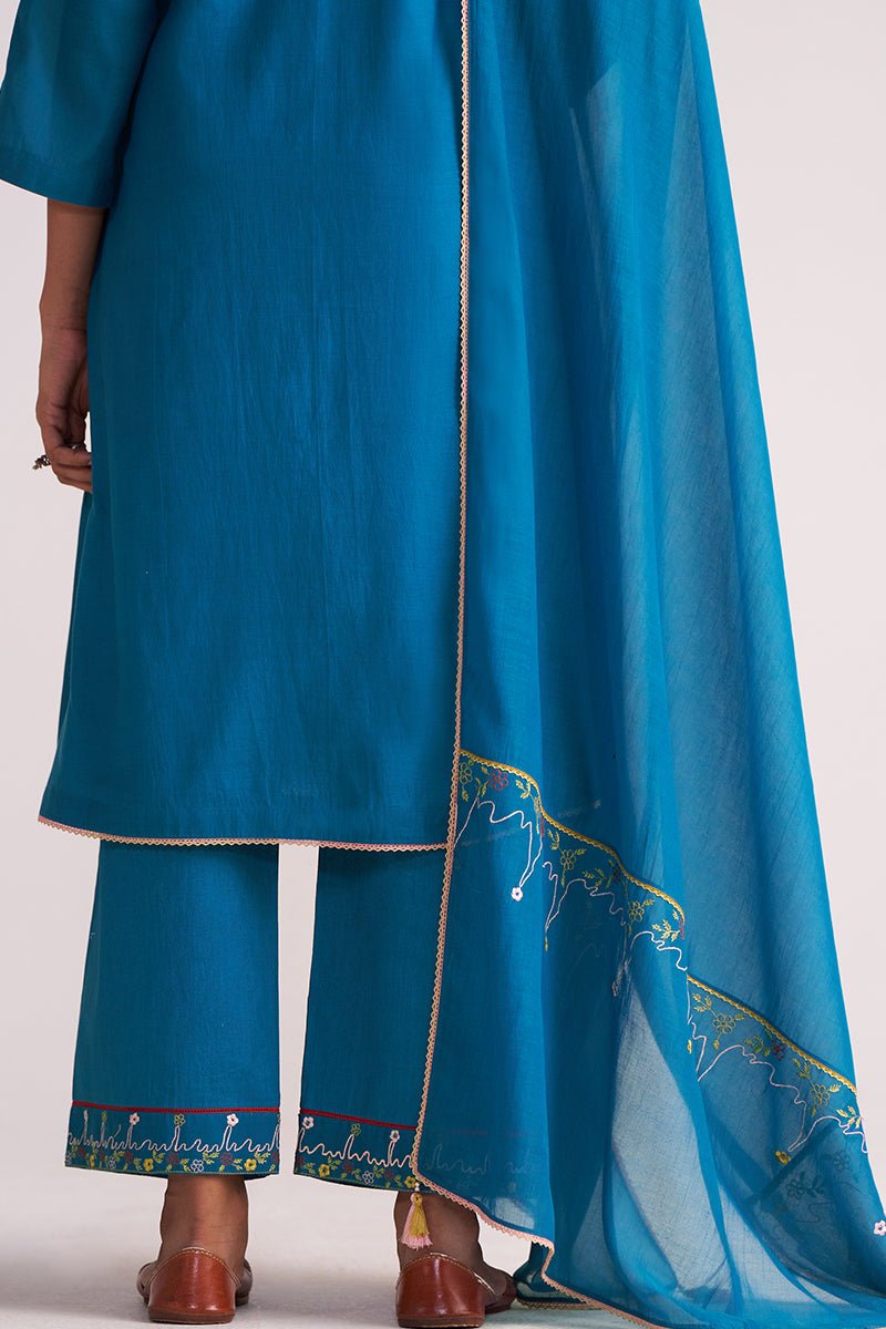 Celestial Blue Embroidered Kurta Set