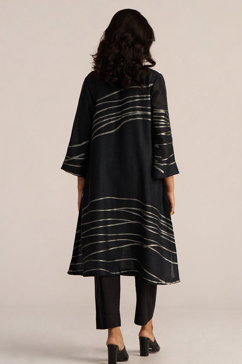 Black Woven Linen Co-ord Set