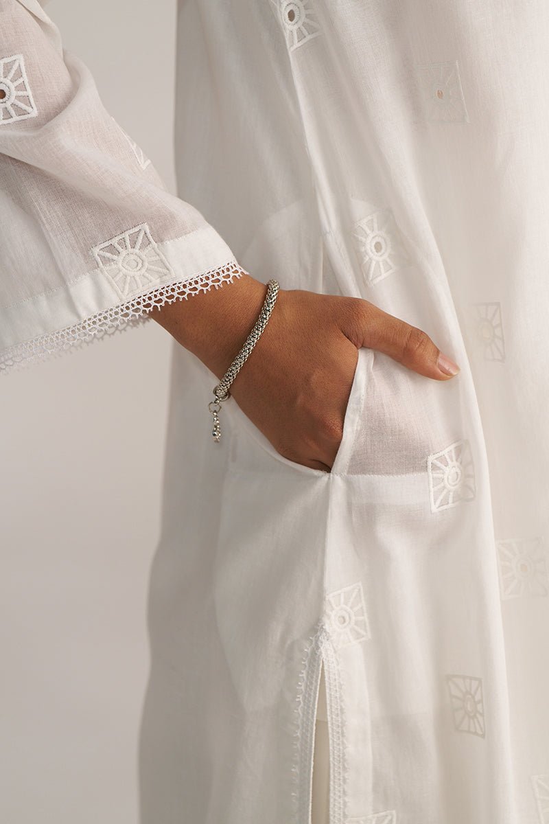 White Embroidered Co-ord Set