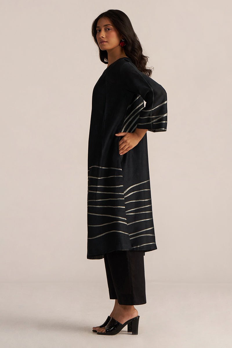 Black Woven Linen Co-ord Set