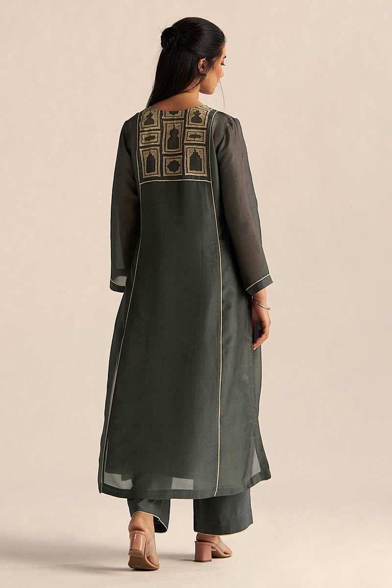 Forged Iron Grey Silk Co-ord Set