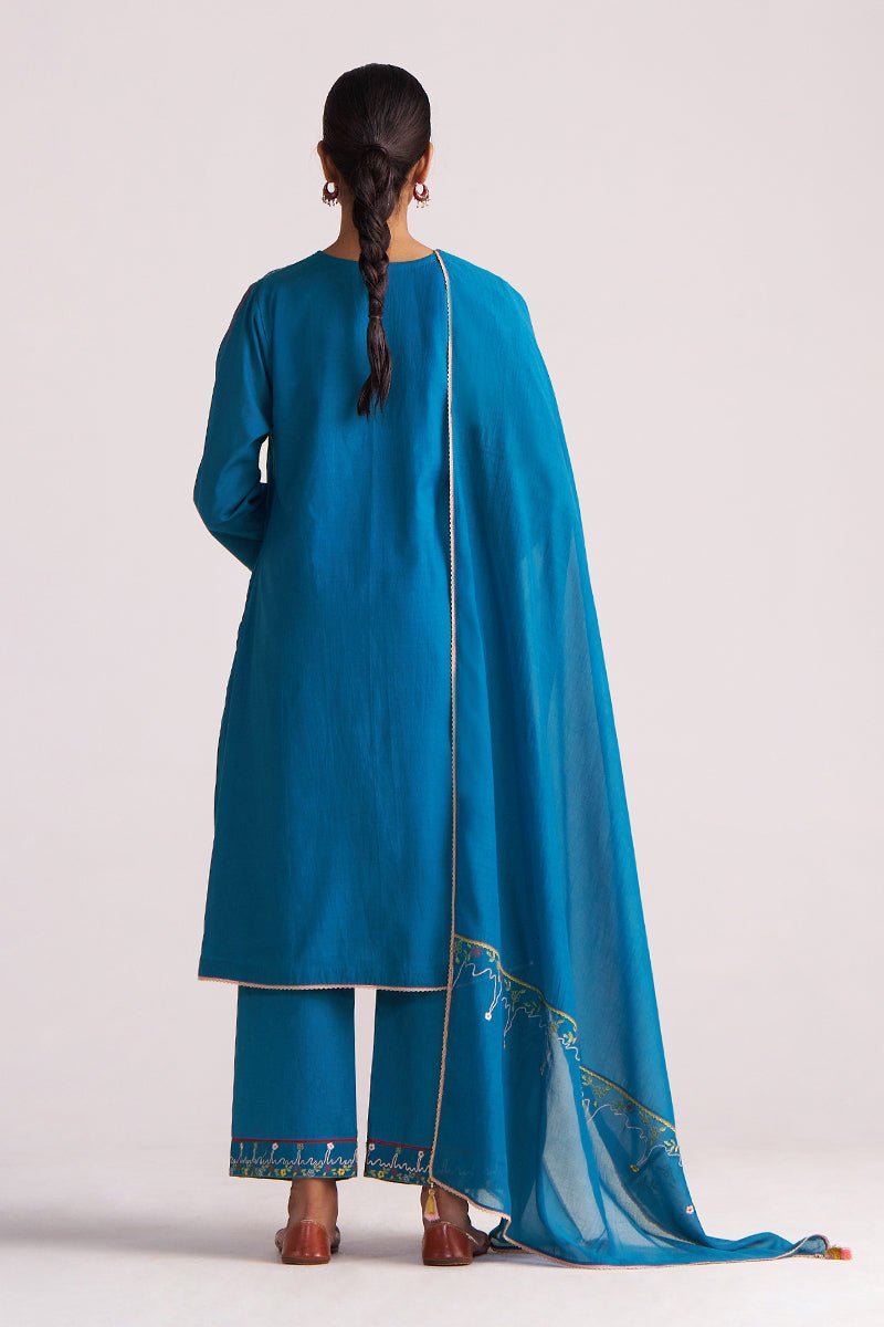 Celestial Blue Embroidered Kurta Set