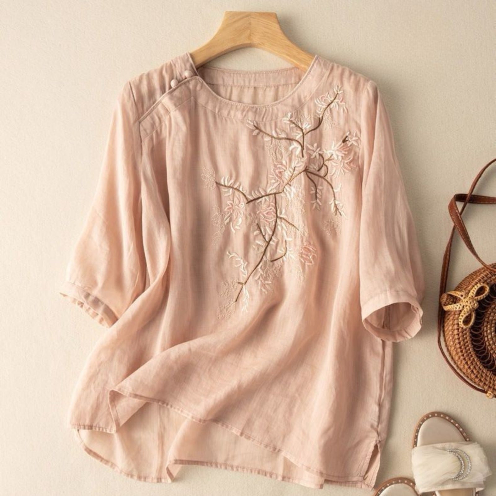 Pure Cotton Embroidered Womens Top