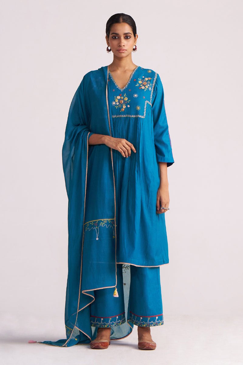 Celestial Blue Embroidered Kurta Set