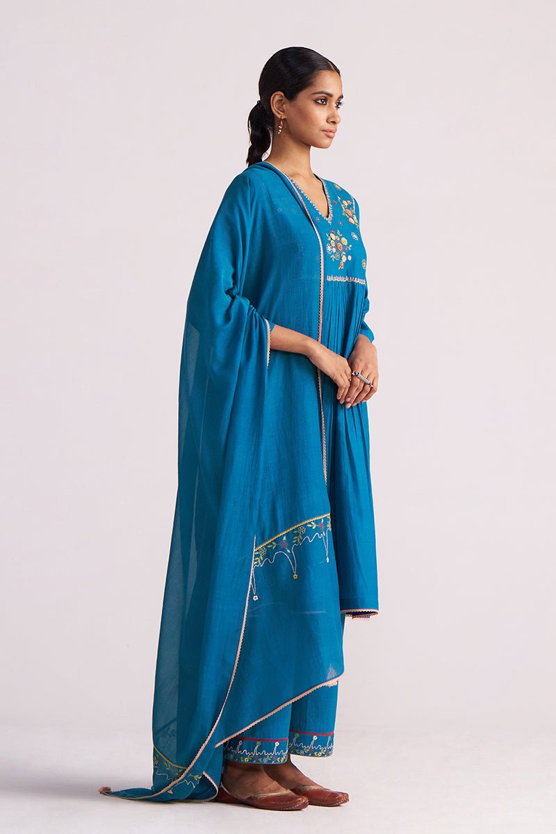 Celestial Blue Embroidered Kurta Set
