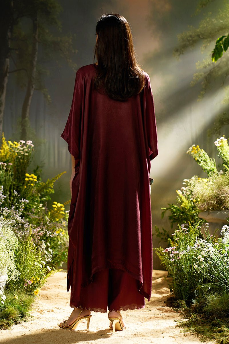 Tawny Port Silk Kaftaan Co-ord Set