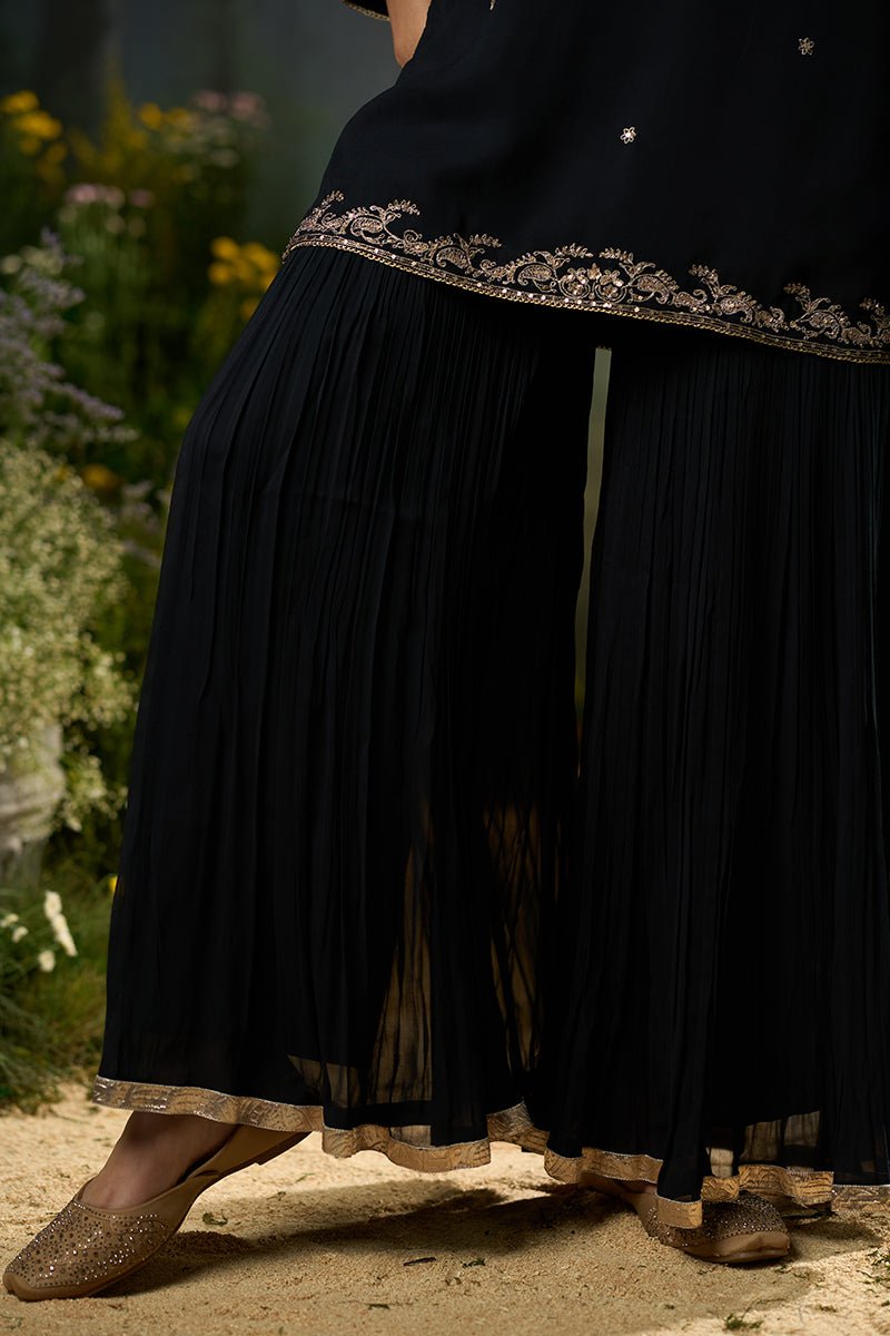 Kohl Black Festive Sharara Kurta Set
