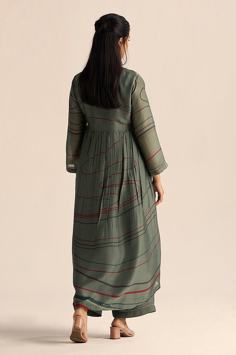 Cilantro Green Silk Co-ord Set