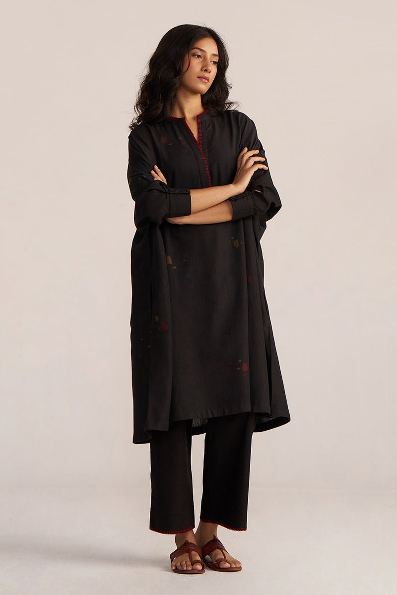 Black Multi-Colour Woven Co-ord Set