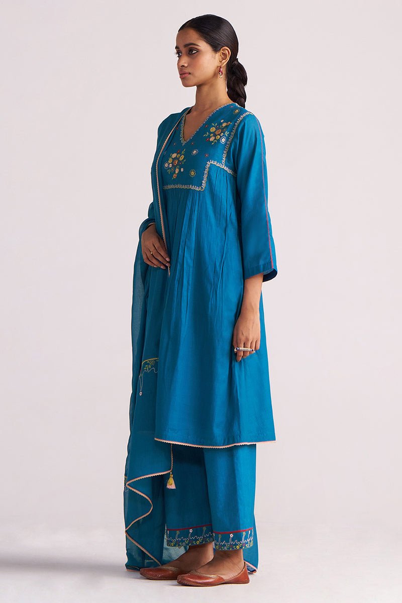Celestial Blue Embroidered Kurta Set