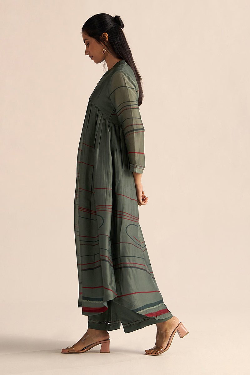 Cilantro Green Silk Co-ord Set