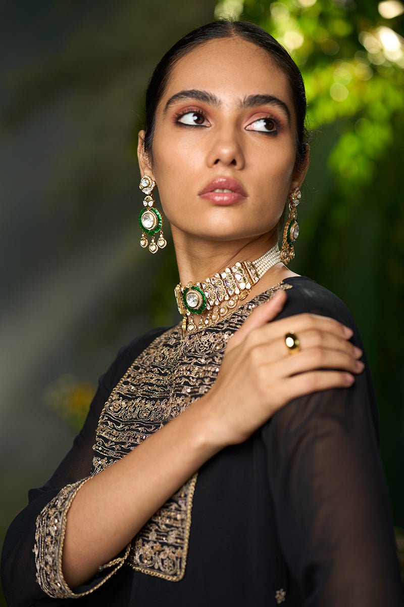 Kohl Black Festive Sharara Kurta Set