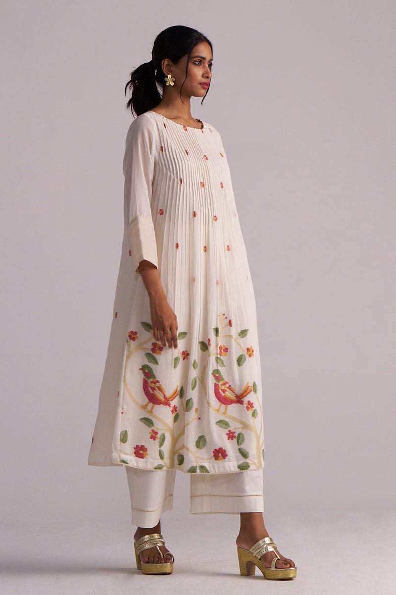 Ivory Jamdani Woven Pure Cotton Co-ord Set