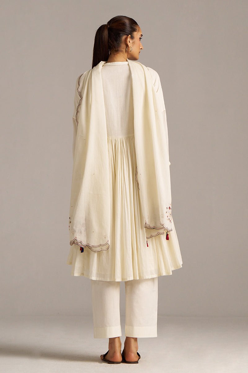 Ivory Mul-Cotton Festive Kurta Set