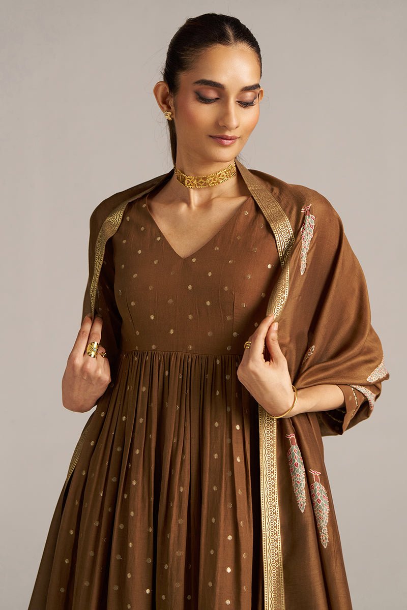 Toffee Zari Woven Festive Kurta Set