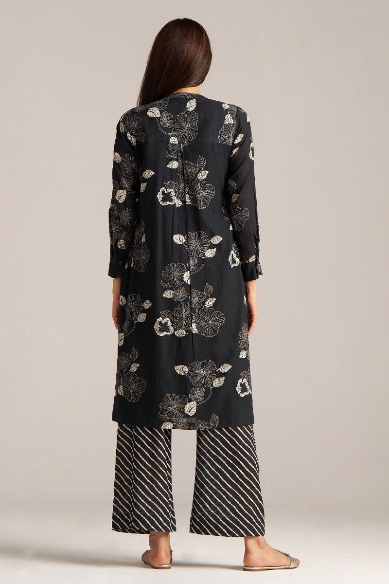 Black and White Linen Print Co-ord Set