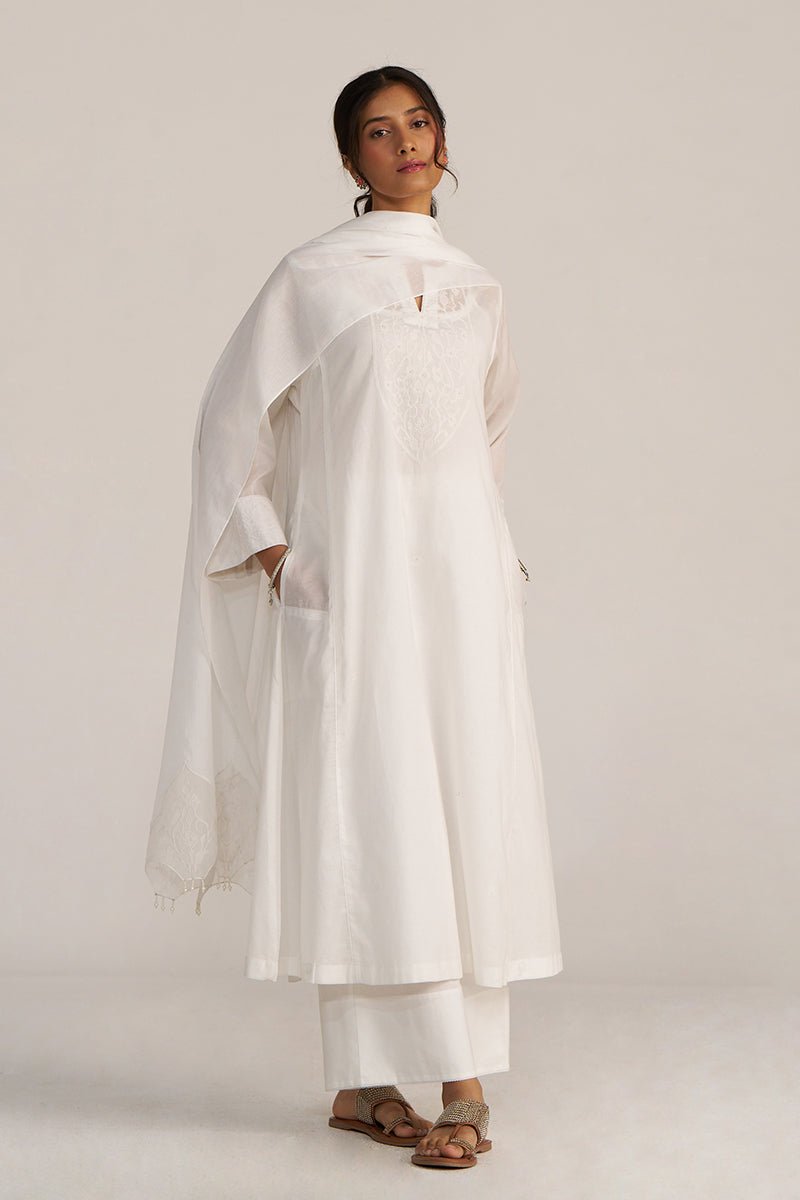 White Embroidered Kurta Set