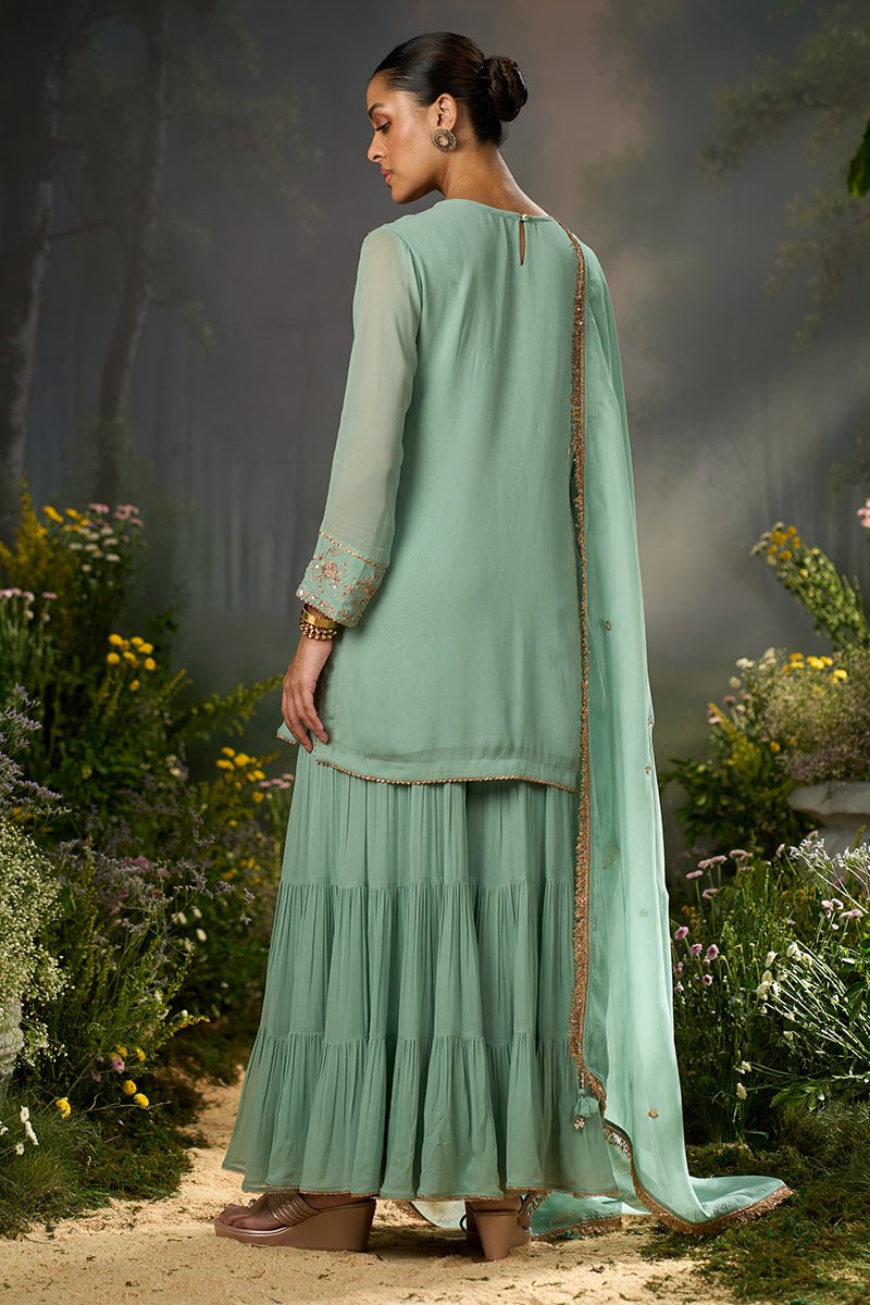 Granite Green Festive Sharara Kurta Set