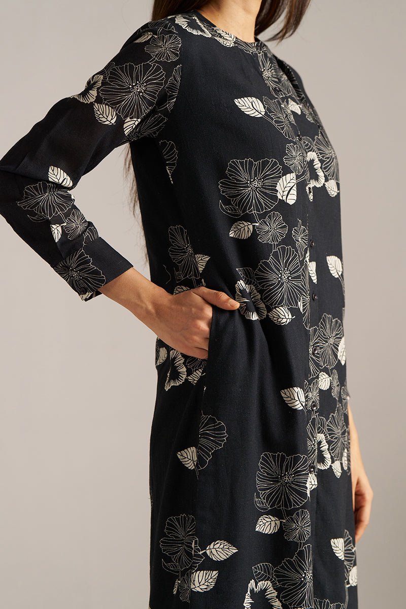 Black and White Linen Print Co-ord Set