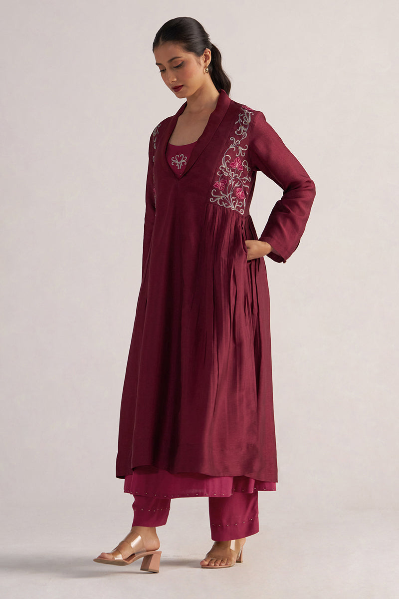 Burgundy and Cherries Jubilee Festive Co-ord Set