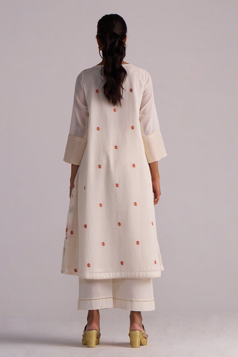 Ivory Jamdani Woven Pure Cotton Co-ord Set