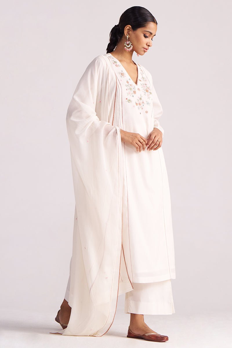 Ivory Embroidered Kurta Set