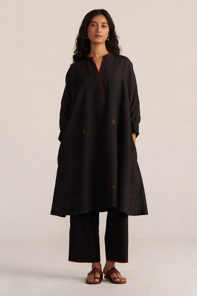 Black Multi-Colour Woven Co-ord Set