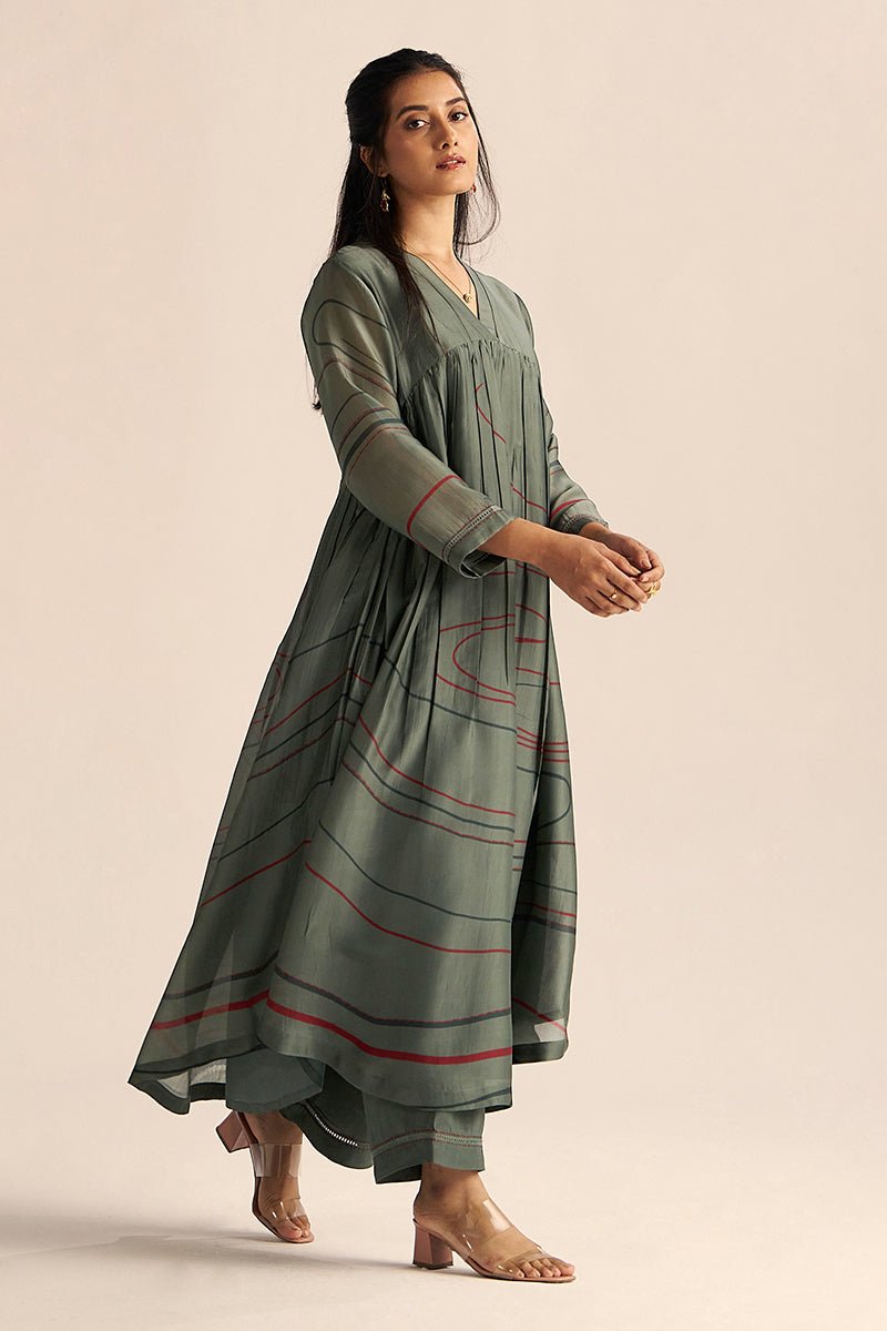 Cilantro Green Silk Co-ord Set