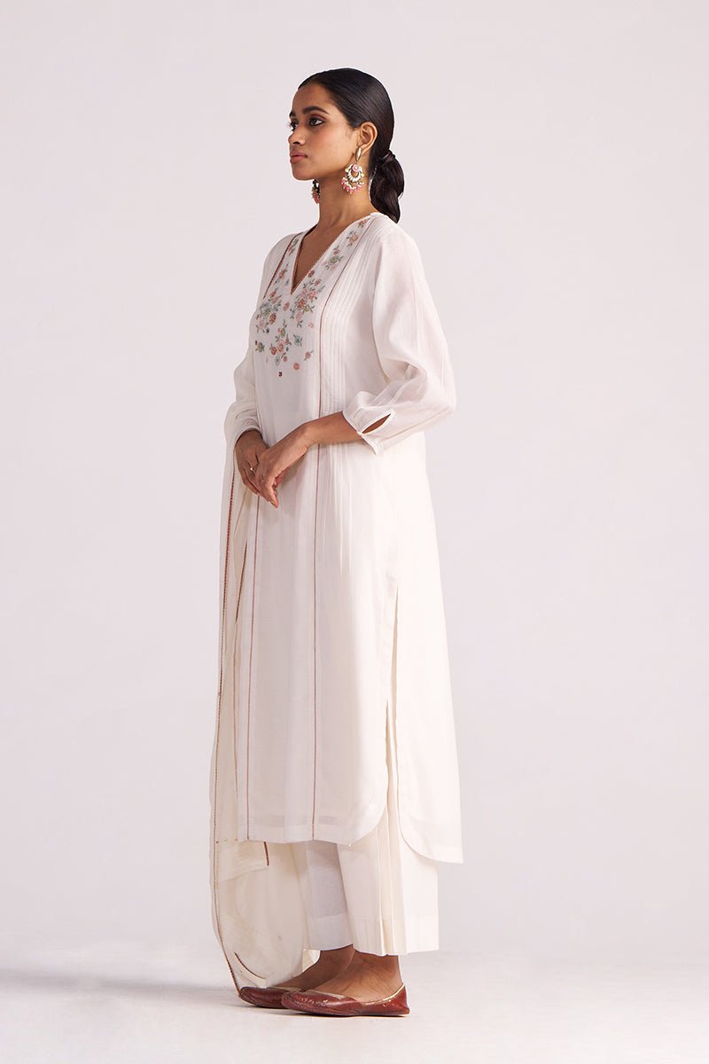 Ivory Embroidered Kurta Set