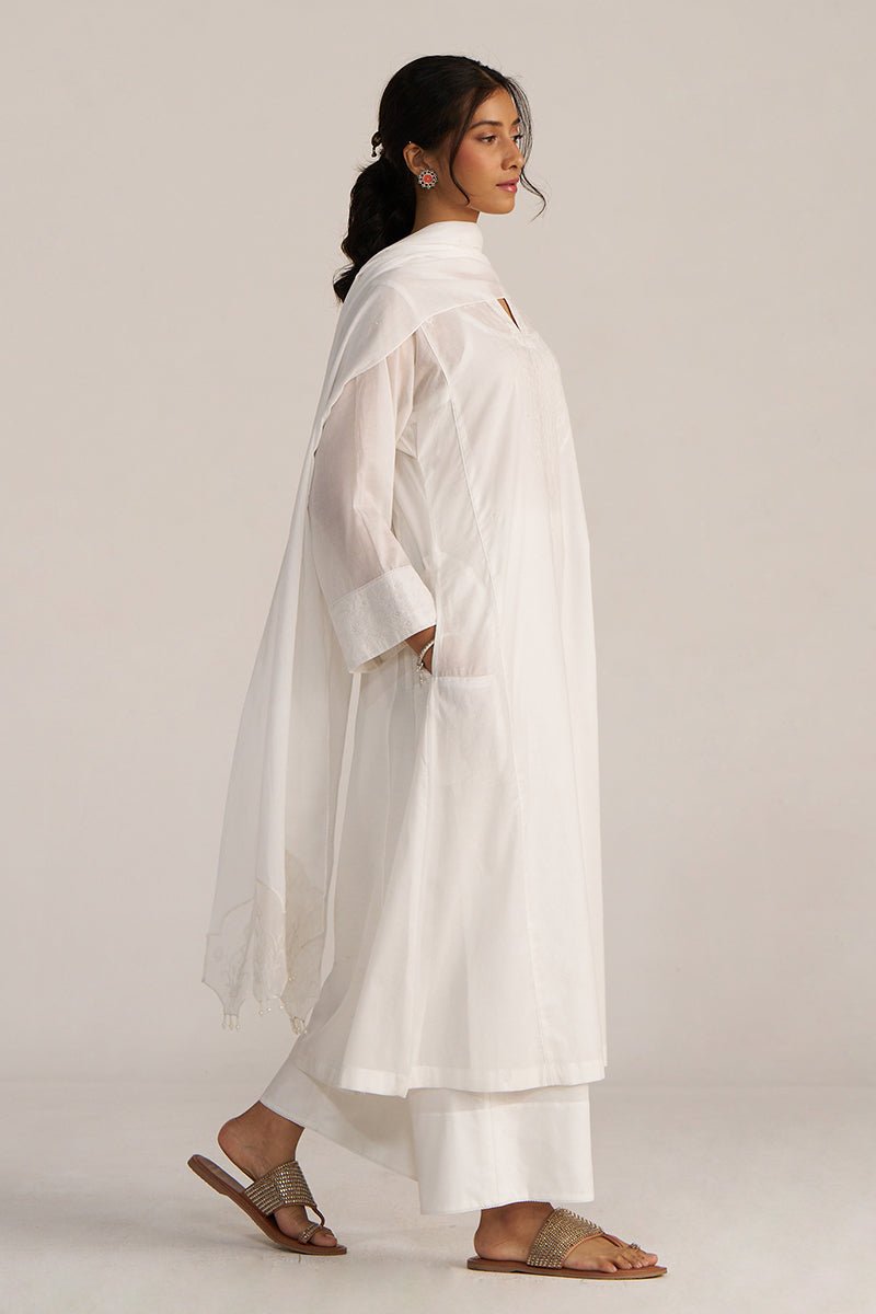 White Embroidered Kurta Set