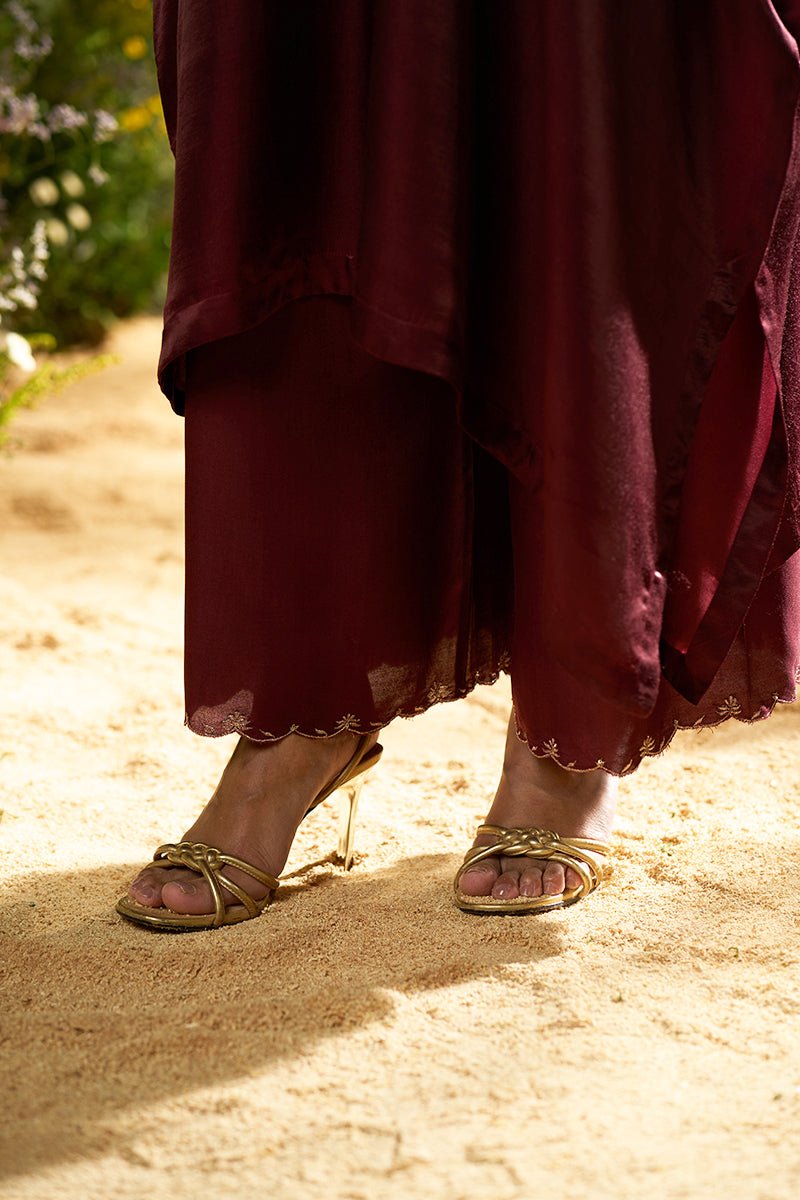 Tawny Port Silk Kaftaan Co-ord Set