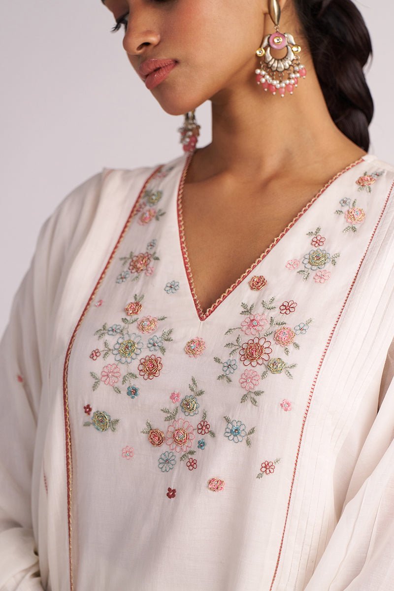 Ivory Embroidered Kurta Set