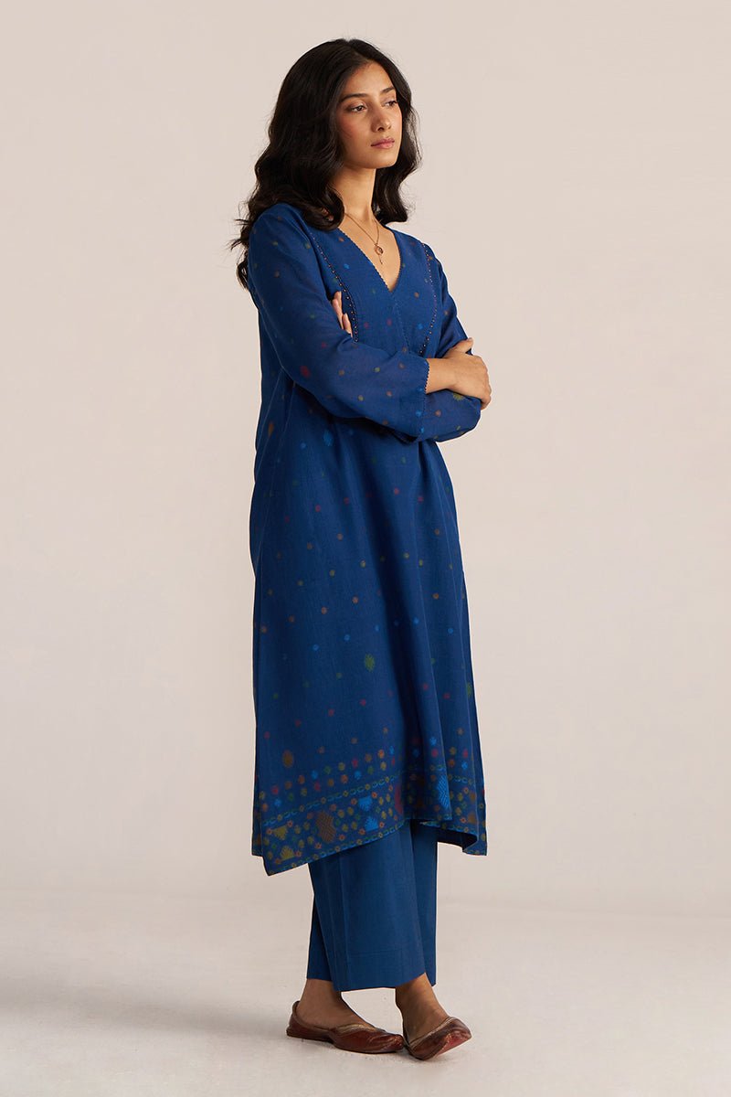 Blue Woven Cotton Co-ord Set