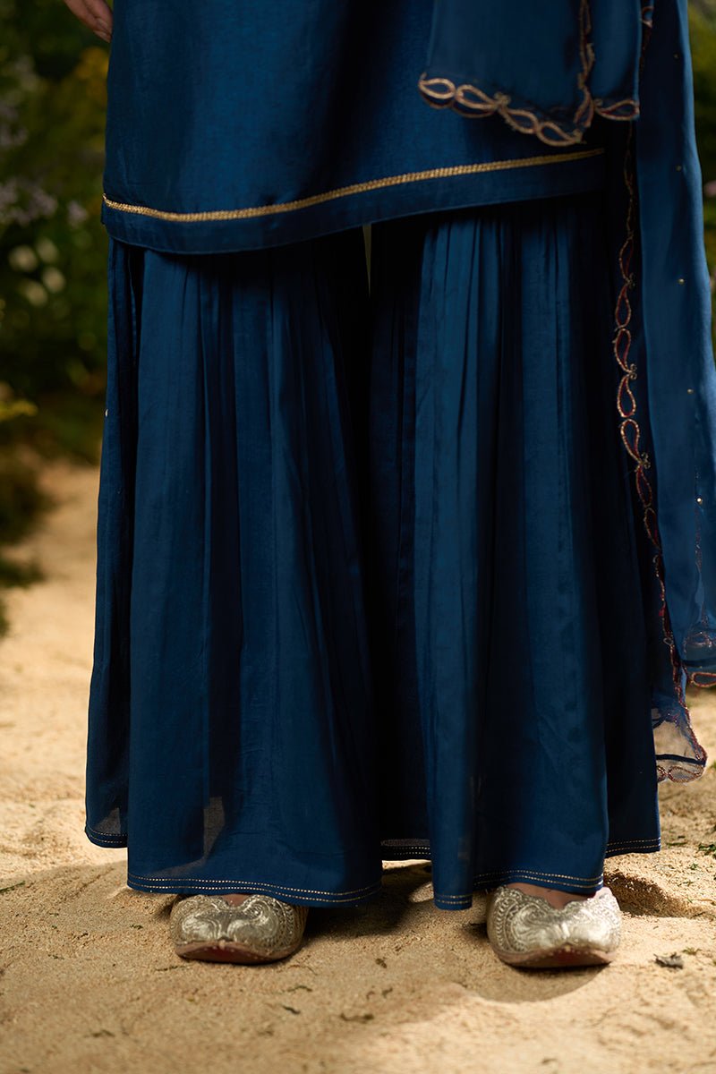 Moonlit Ocean Raw Silk Festive Kurta Set