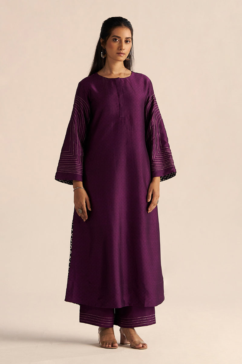 Plum Silk Co-ord Set