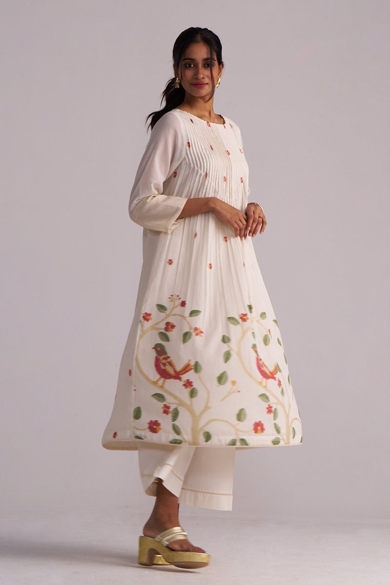 Ivory Jamdani Woven Pure Cotton Co-ord Set