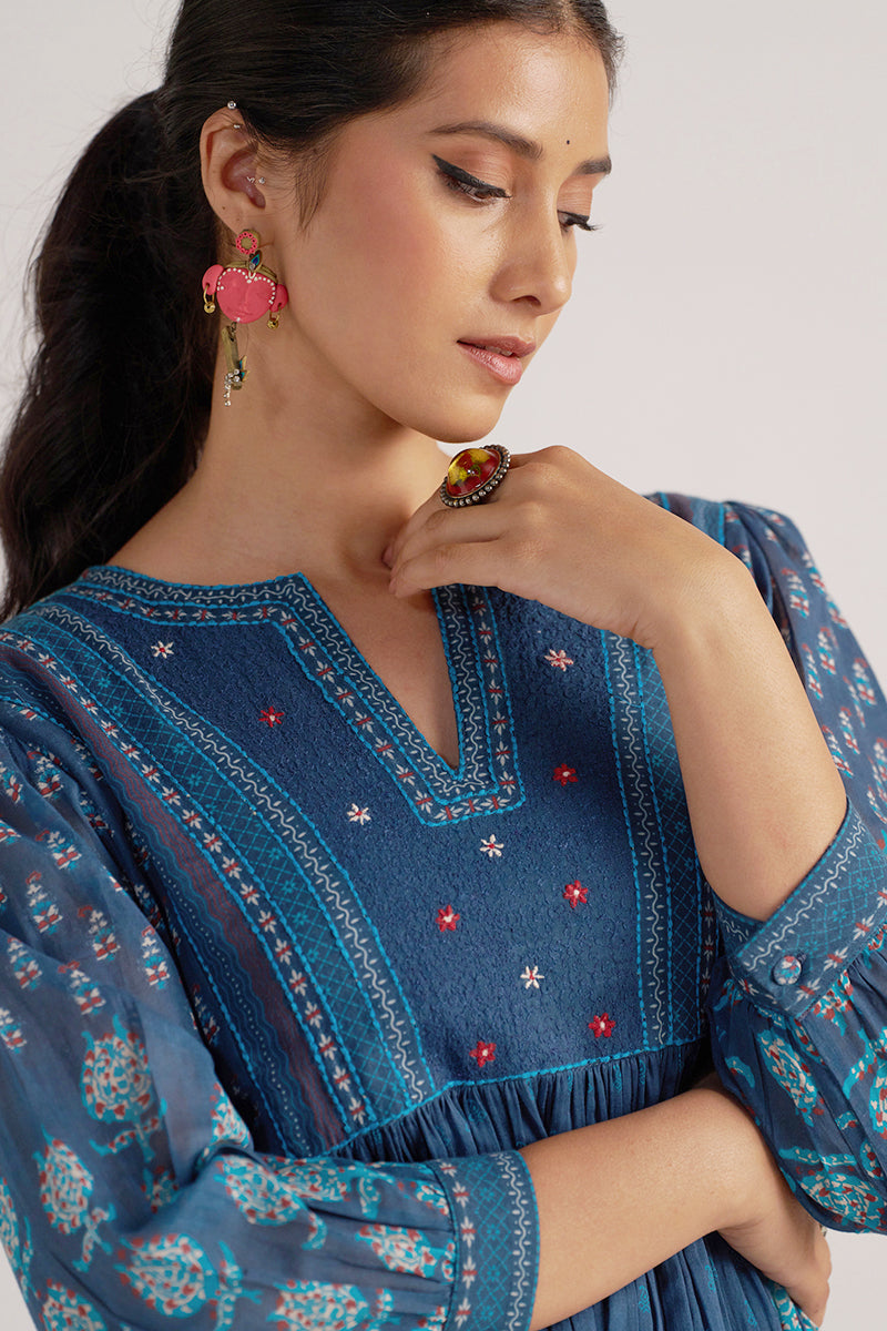 Dark Denim Mul Cotton Co-ord Set