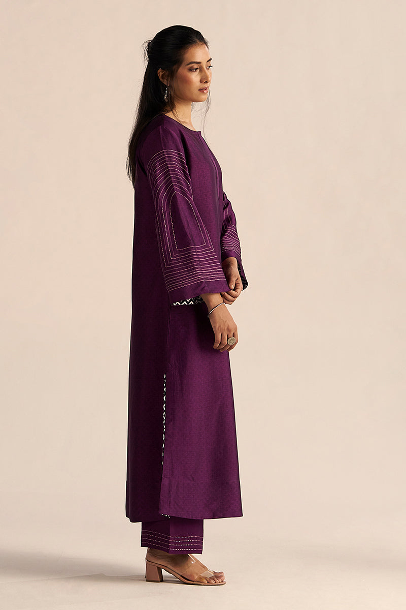 Plum Silk Co-ord Set